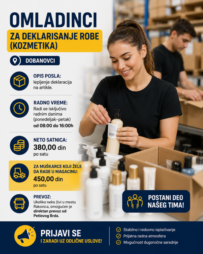 Omladinci za deklarisanje robe (kozmetika)-Dobanovci